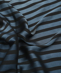 Navy Blue Shaded Chiffon Fabric with Stripes