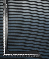 Navy Blue Shaded Chiffon Fabric with Stripes