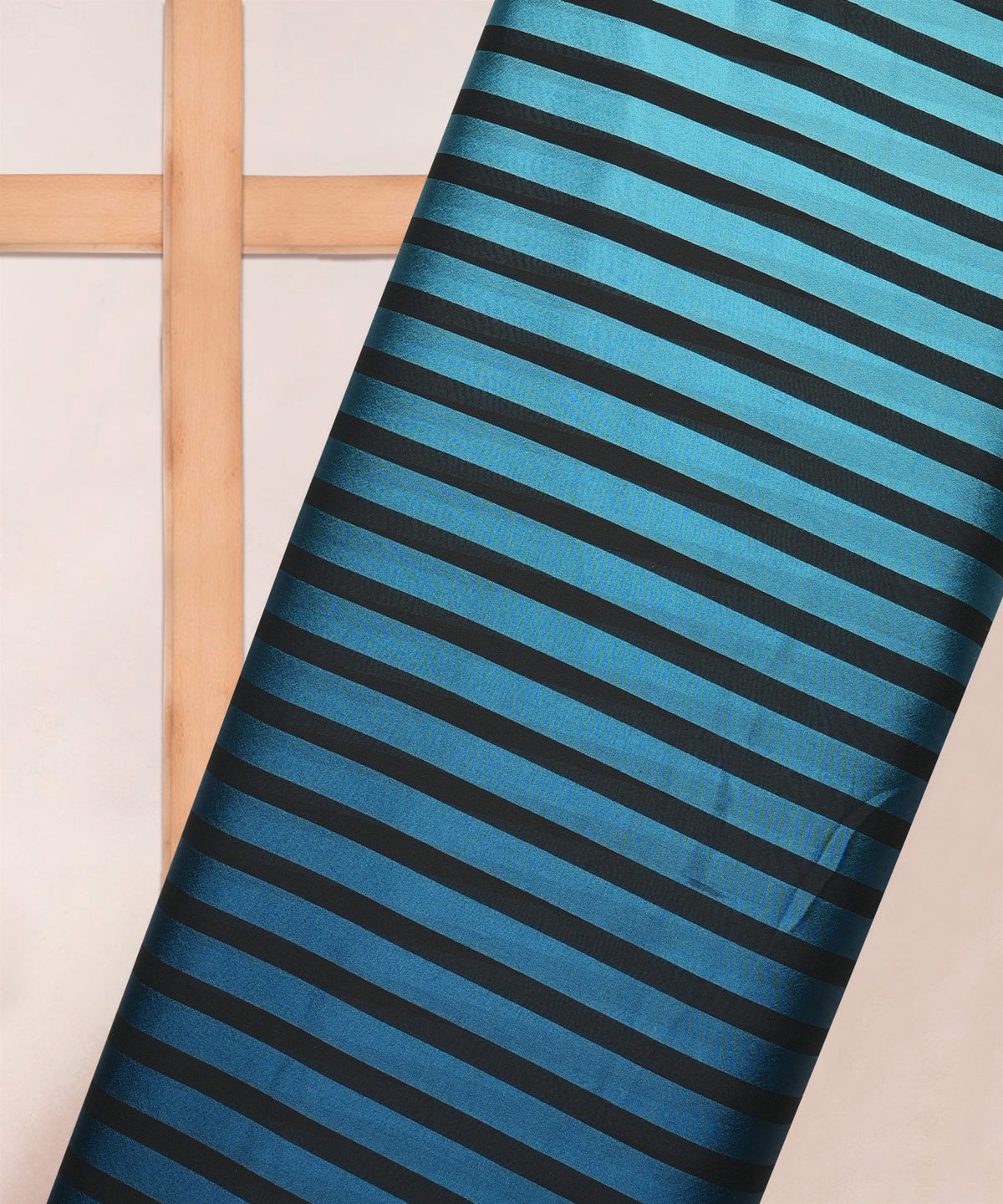 Royal Blue Shaded Chiffon Fabric with Stripes
