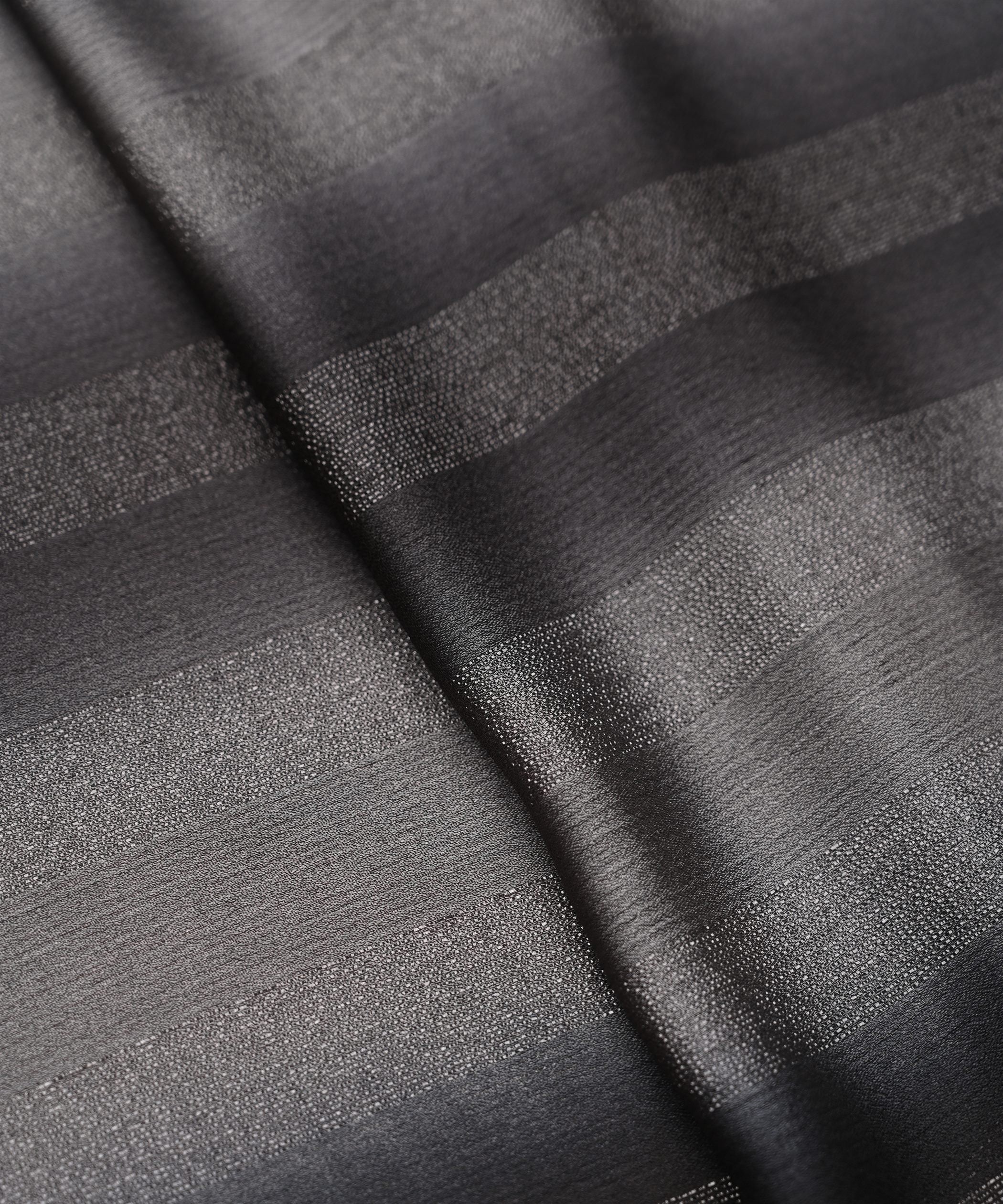 Black Shaded Chiffon Fabric with Zari Patta