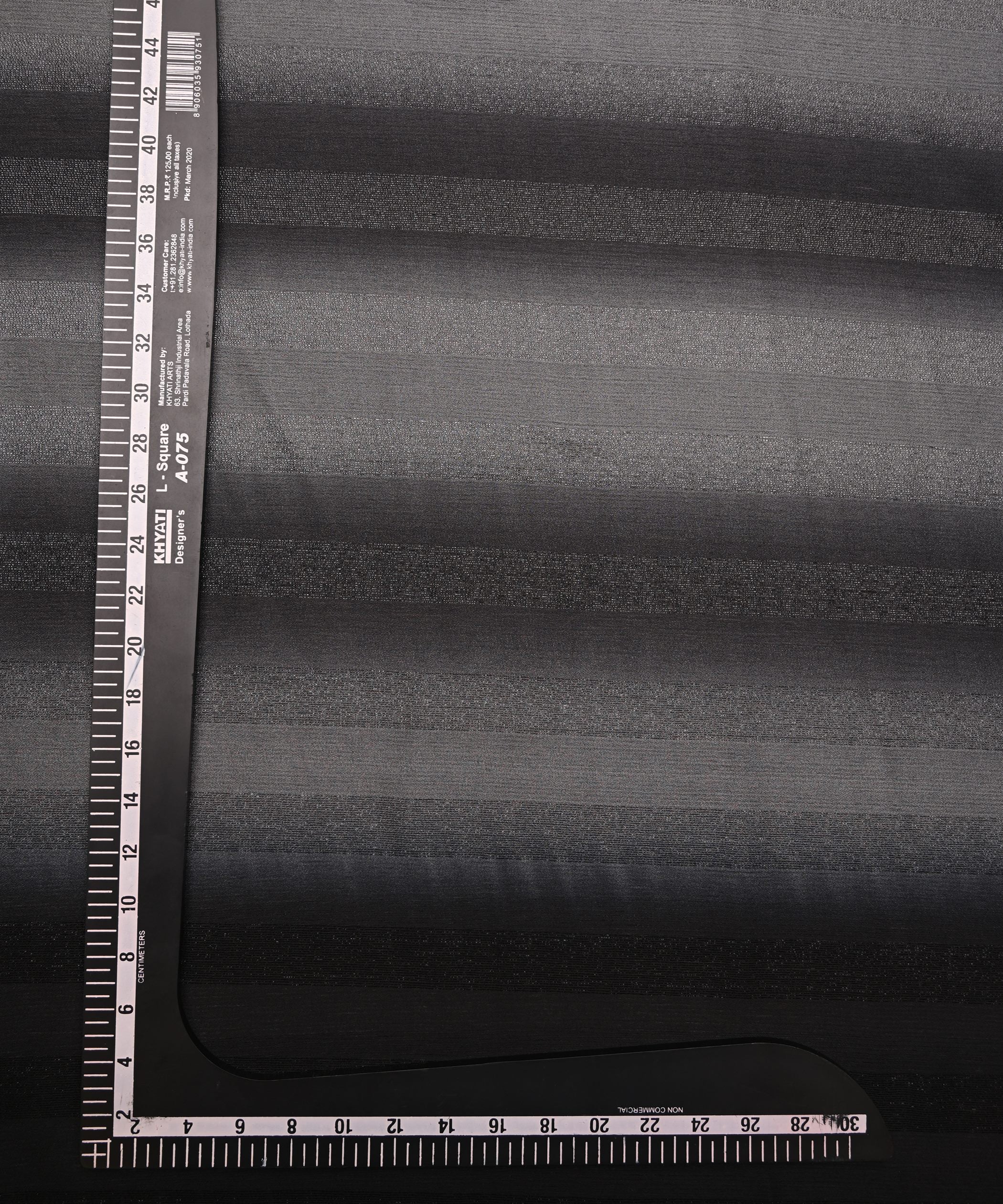 Black Shaded Chiffon Fabric with Zari Patta