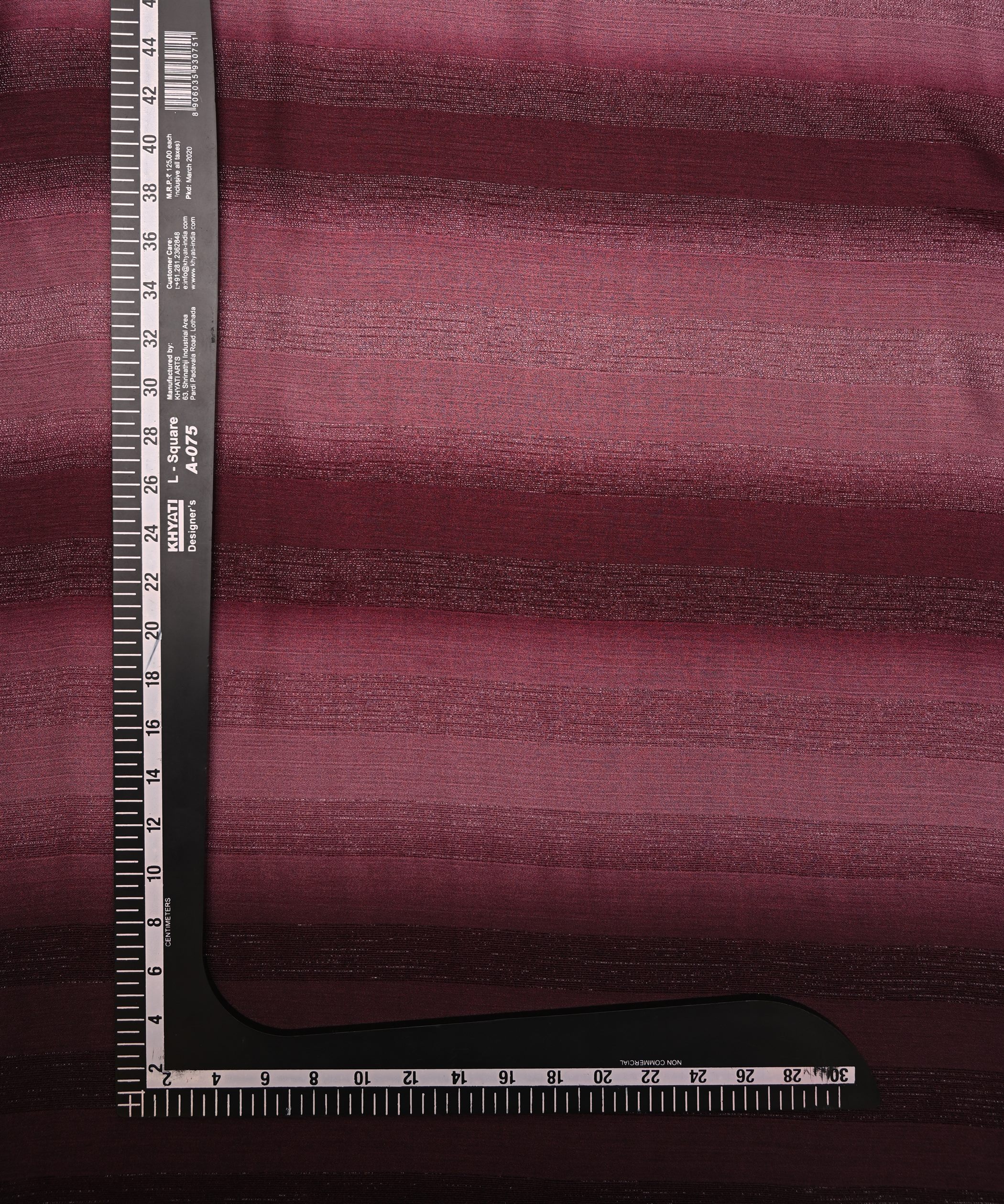 Dark Wine Shaded Chiffon Fabric with Zari Patta