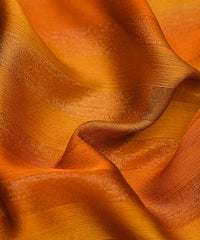 Mustard Yellow Shaded Chiffon Fabric with Zari Patta