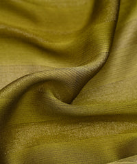 Olive Green Shaded Chiffon Fabric with Zari Patta