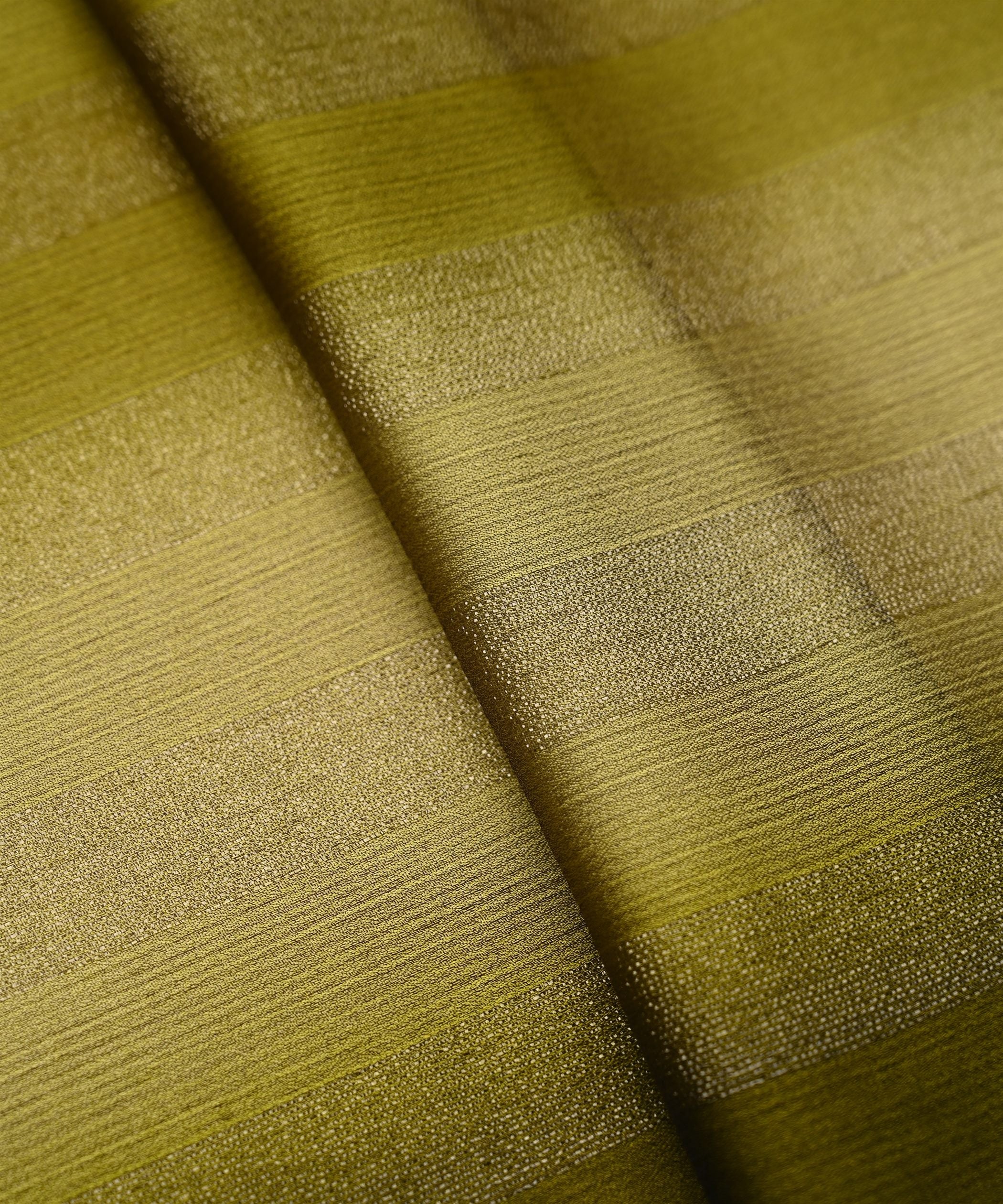 Olive Green Shaded Chiffon Fabric with Zari Patta