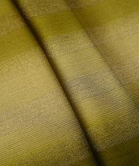 Olive Green Shaded Chiffon Fabric with Zari Patta