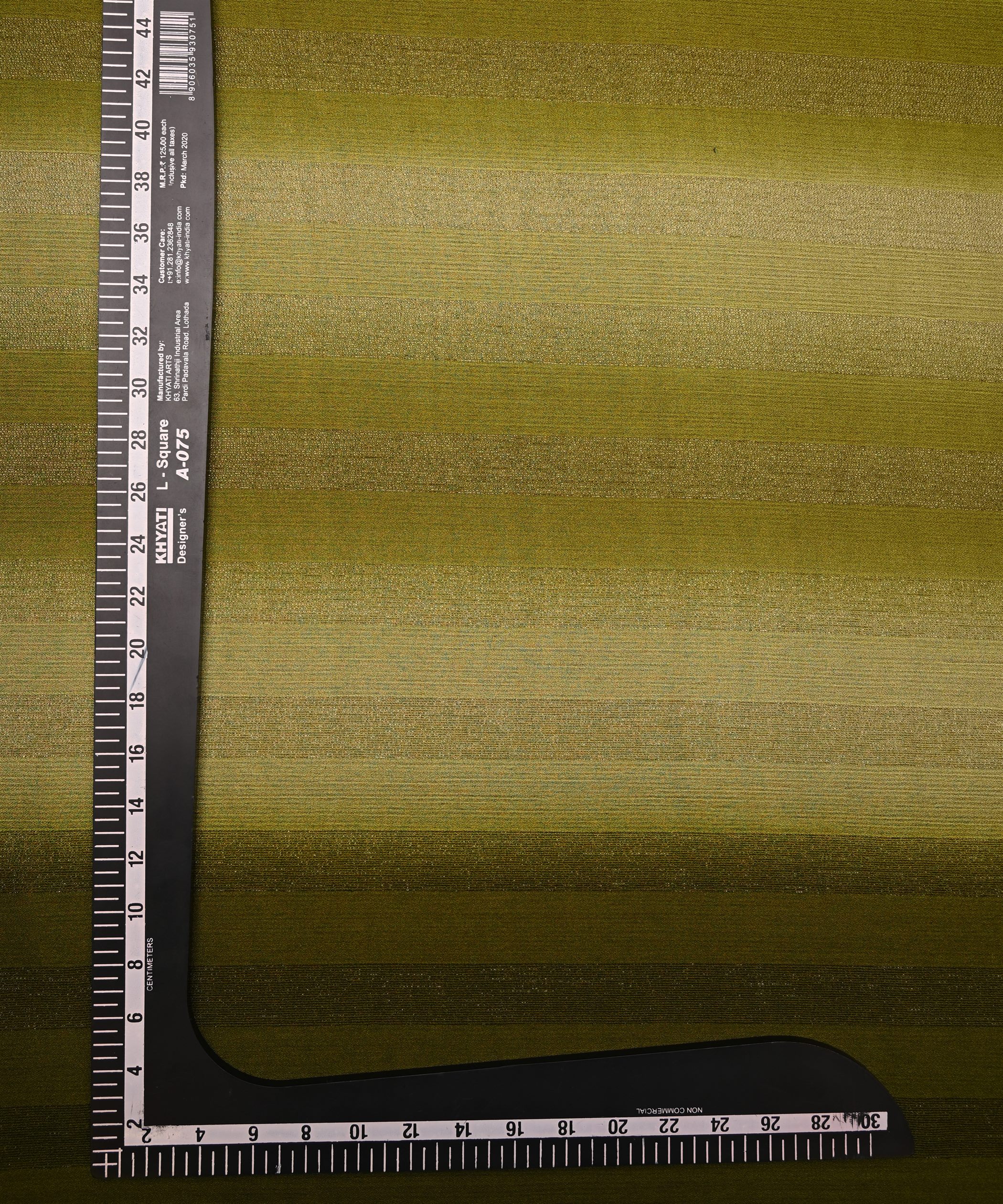 Olive Green Shaded Chiffon Fabric with Zari Patta
