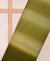 Olive Green Shaded Chiffon Fabric with Zari Patta