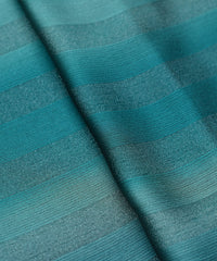 Teal Shaded Chiffon Fabric with Zari Patta