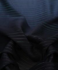 Black Shaded Chiffon Fabric with Zari Stripes