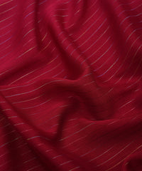 Red Shaded Chiffon Fabric with Zari Stripes