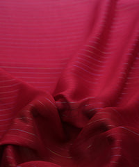 Red Shaded Chiffon Fabric with Zari Stripes