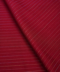 Red Shaded Chiffon Fabric with Zari Stripes
