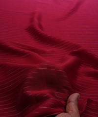 Red Shaded Chiffon Fabric with Zari Stripes