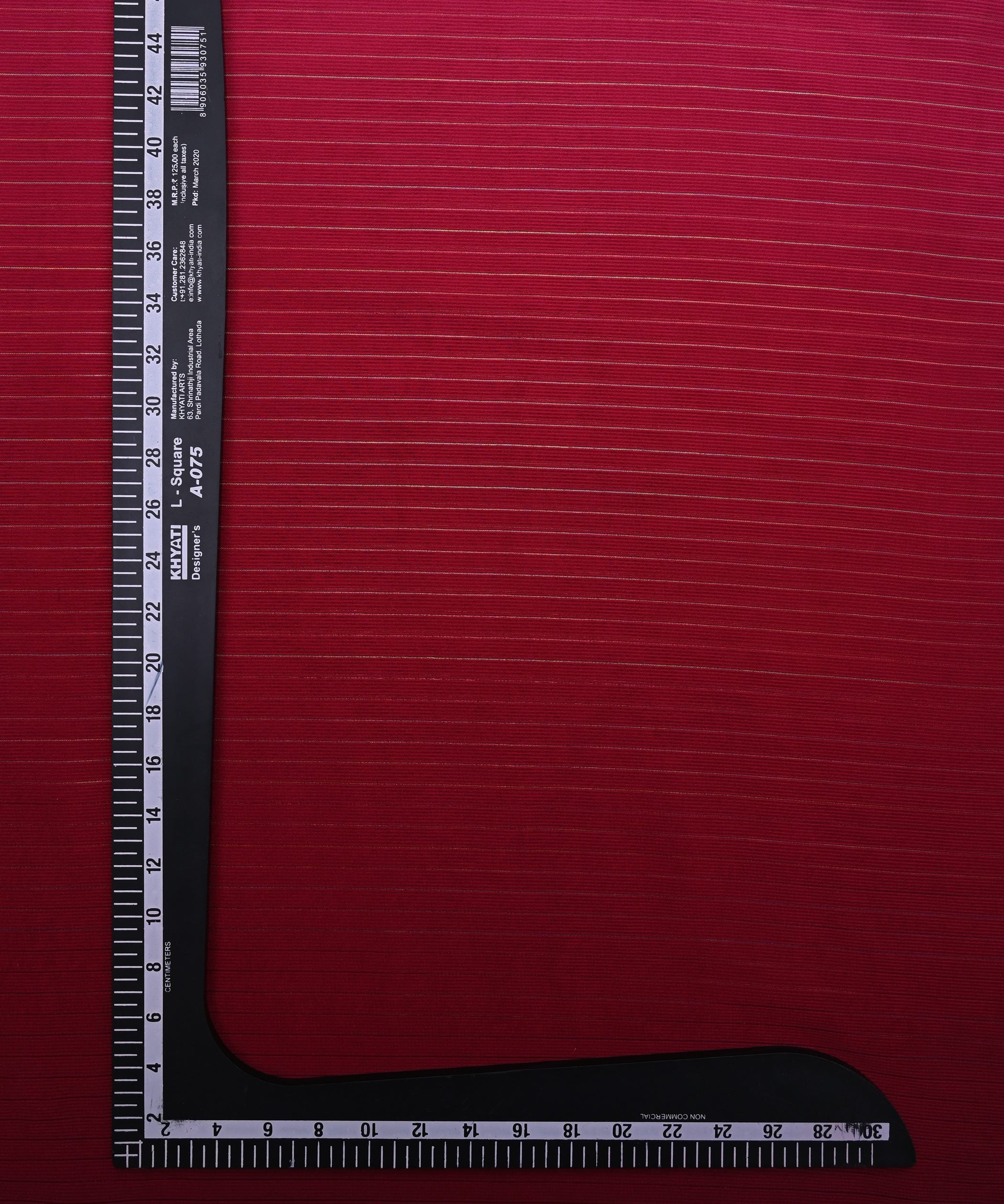 Red Shaded Chiffon Fabric with Zari Stripes