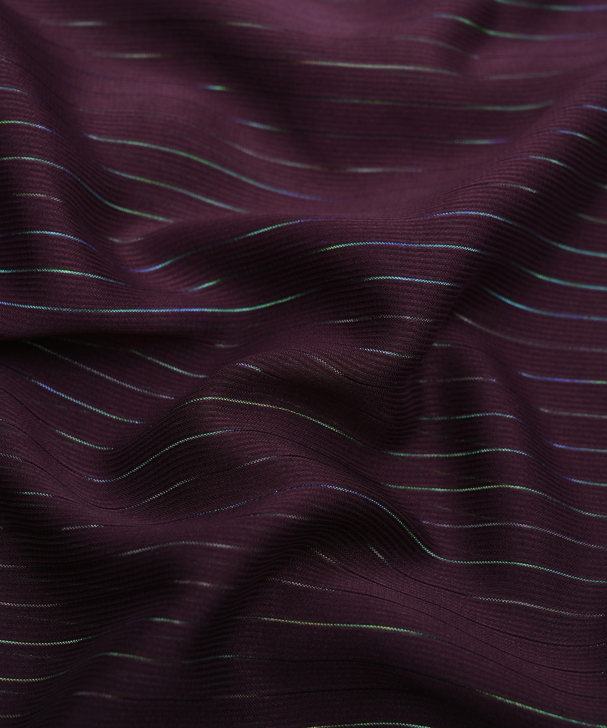 Violet Shaded Chiffon Fabric with Zari Stripes