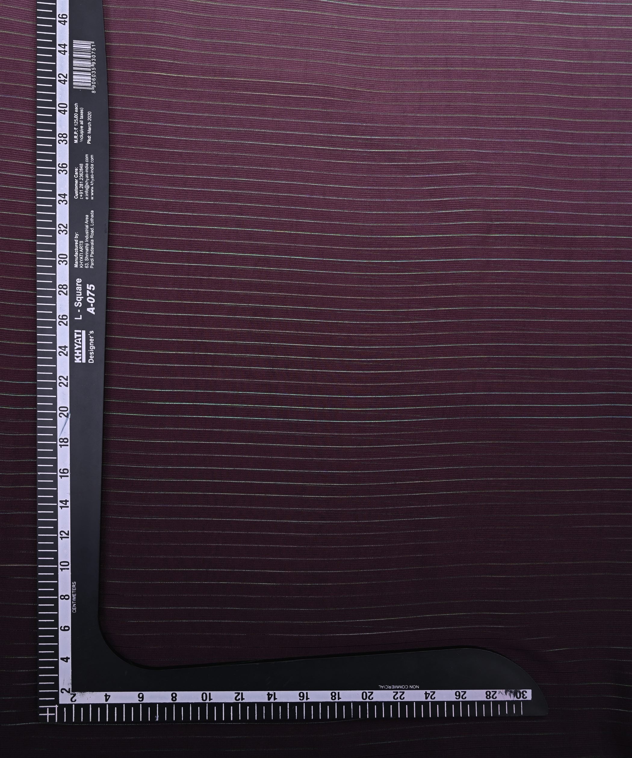 Violet Shaded Chiffon Fabric with Zari Stripes
