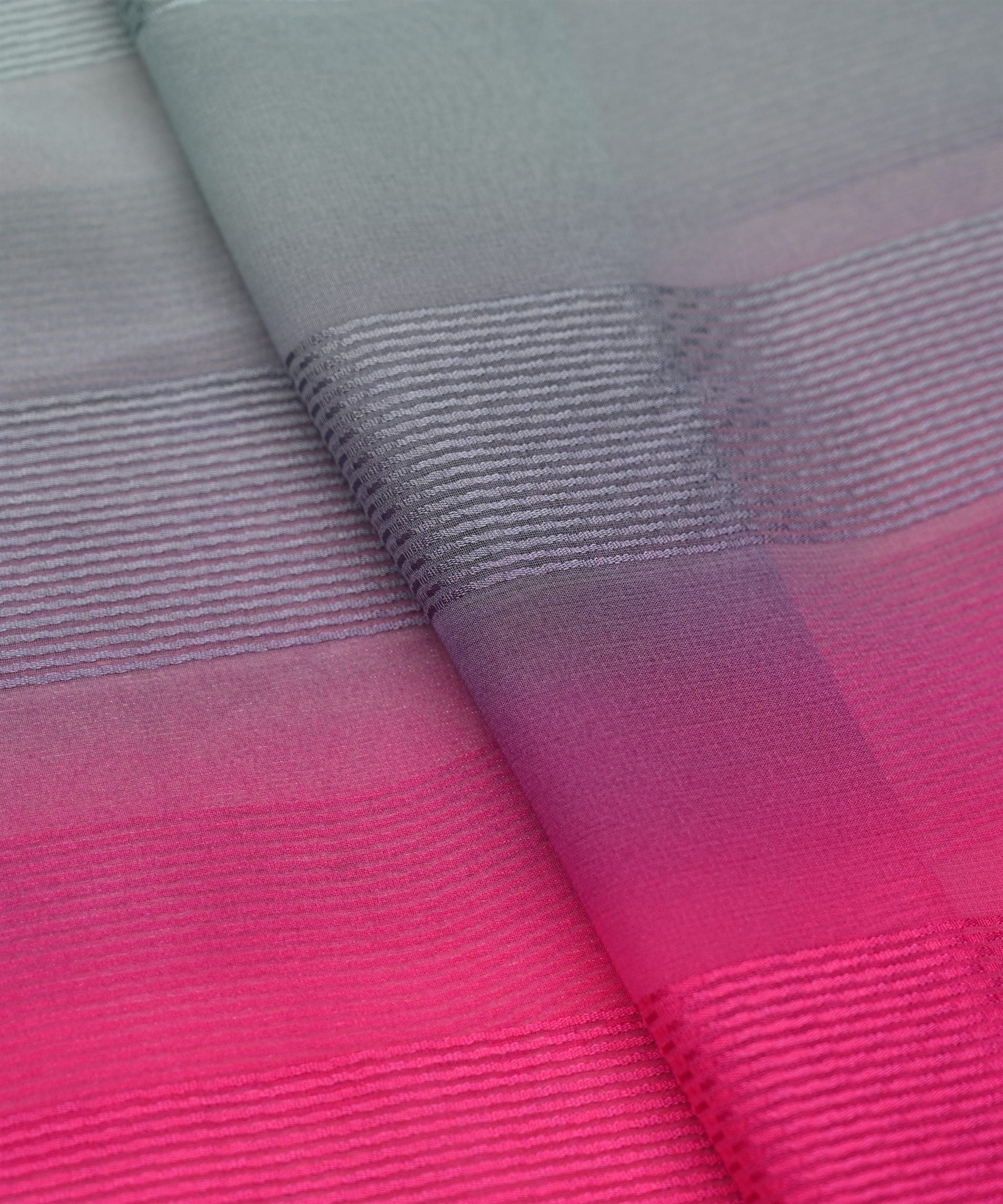Pink Shaded Georgette Fabric with Zari Patta