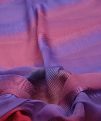Wine Shaded Georgette Fabric with Zari Patta