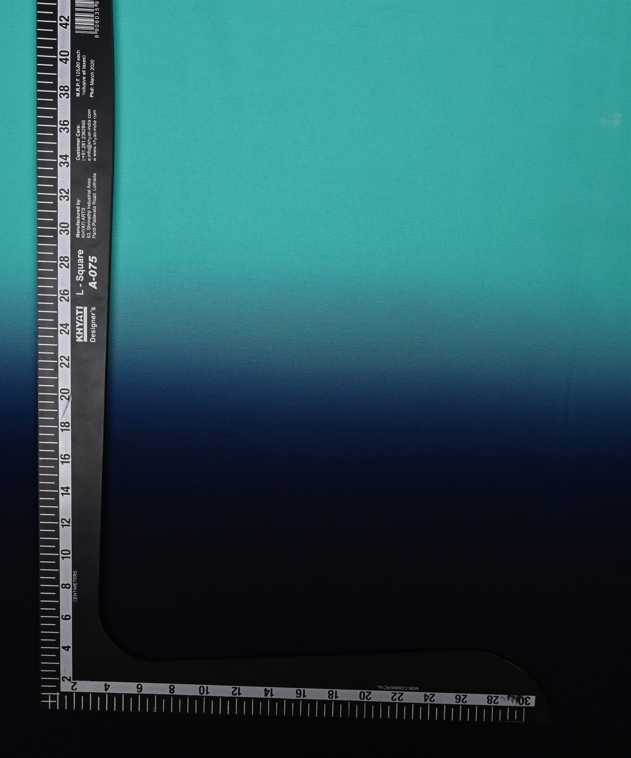 Aqua Blue & Navy Blue Shaded Georgette Fabric