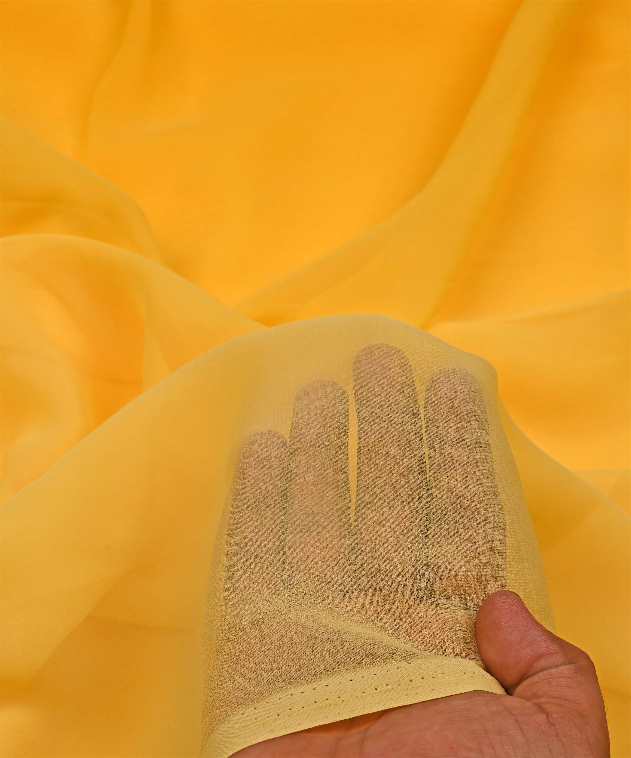 Gold Yellow Shaded Georgette Fabric
