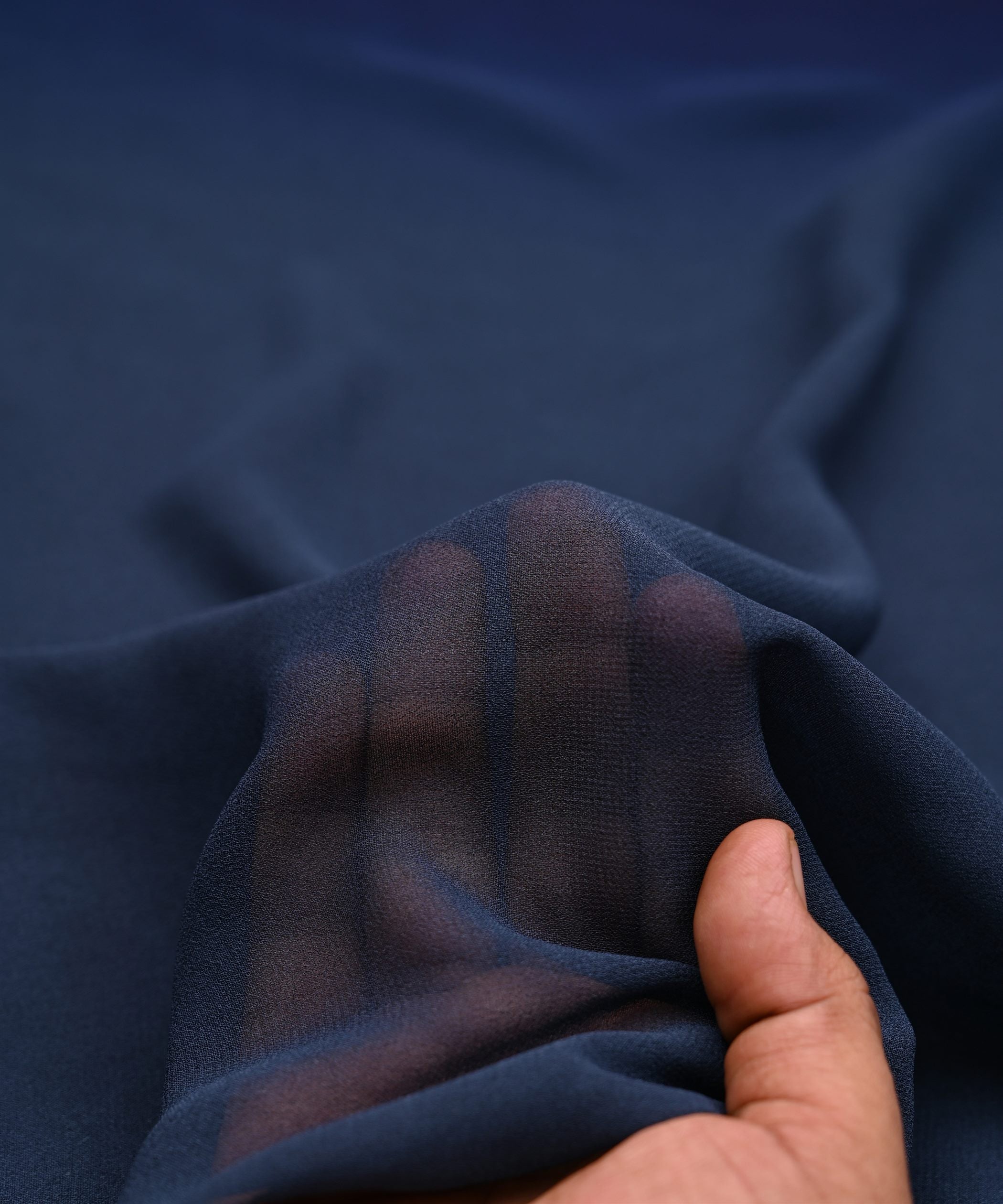 Navy Blue Shaded Georgette Fabric
