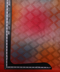 Red Shaded Georgette Fabric with Jacquard