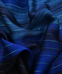 Navy Blue Shaded Chiffon Fabric with Zari Lining