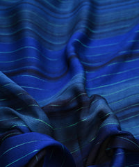 Navy Blue Shaded Chiffon Fabric with Zari Lining