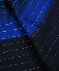 Navy Blue Shaded Chiffon Fabric with Zari Lining