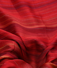 Red Shaded Chiffon Fabric with Zari Lining