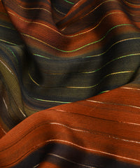Rust Orange Shaded Chiffon Fabric with Zari Lining