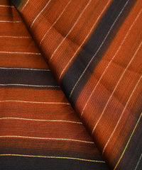 Rust Orange Shaded Chiffon Fabric with Zari Lining