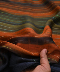 Rust Orange Shaded Chiffon Fabric with Zari Lining