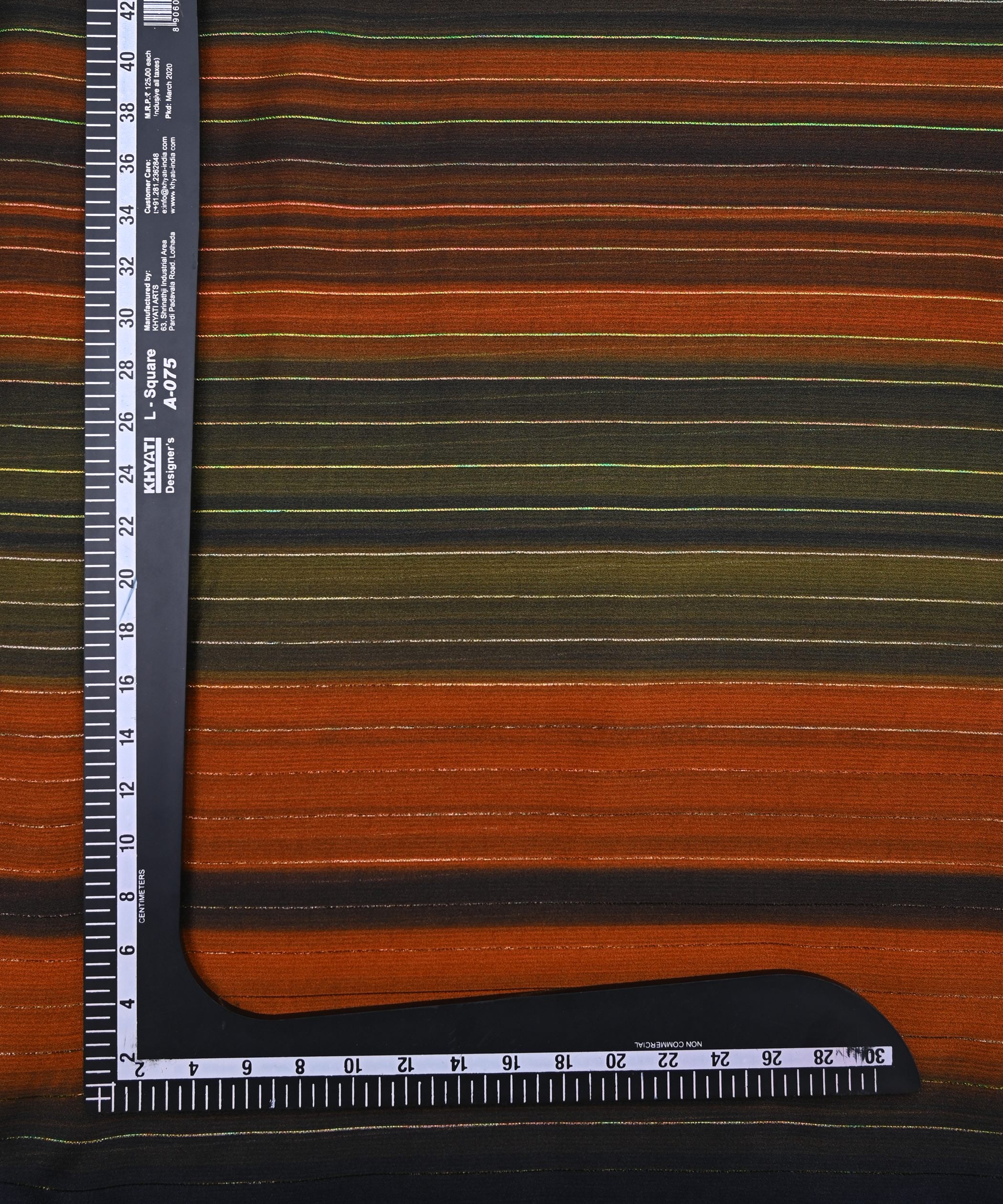 Rust Orange Shaded Chiffon Fabric with Zari Lining