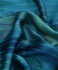 Teal Shaded Chiffon Fabric with Zari Lining