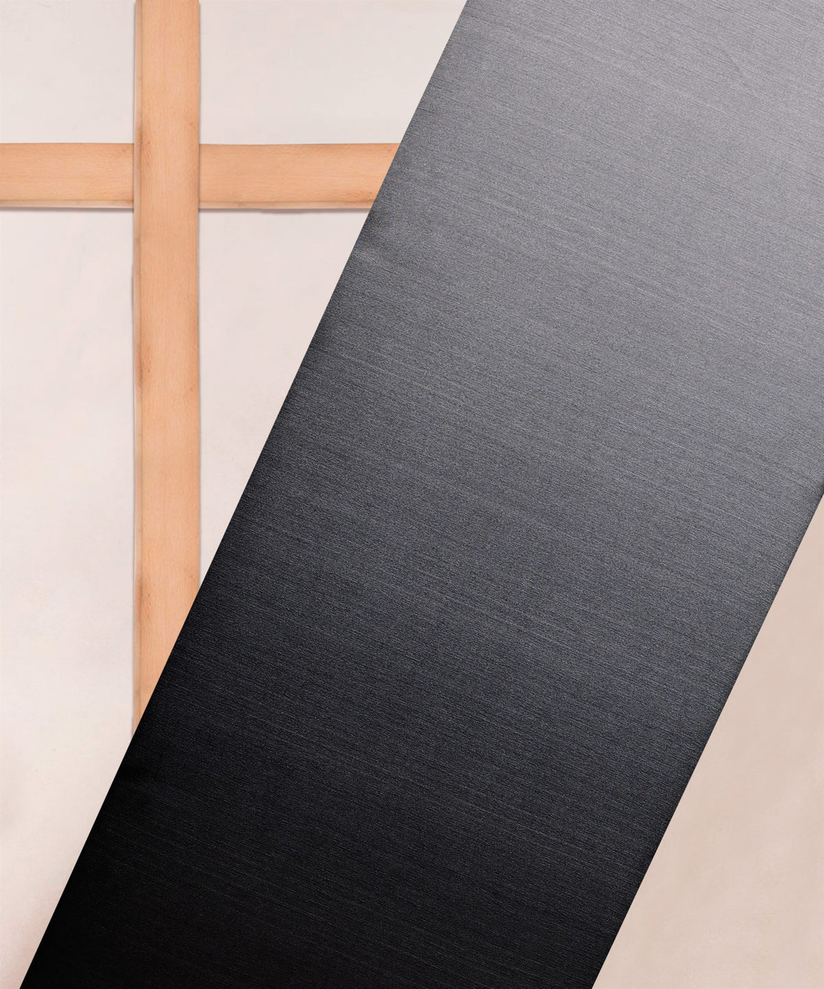 Black Plain Dyed Shaded Satin Chiffon Fabric