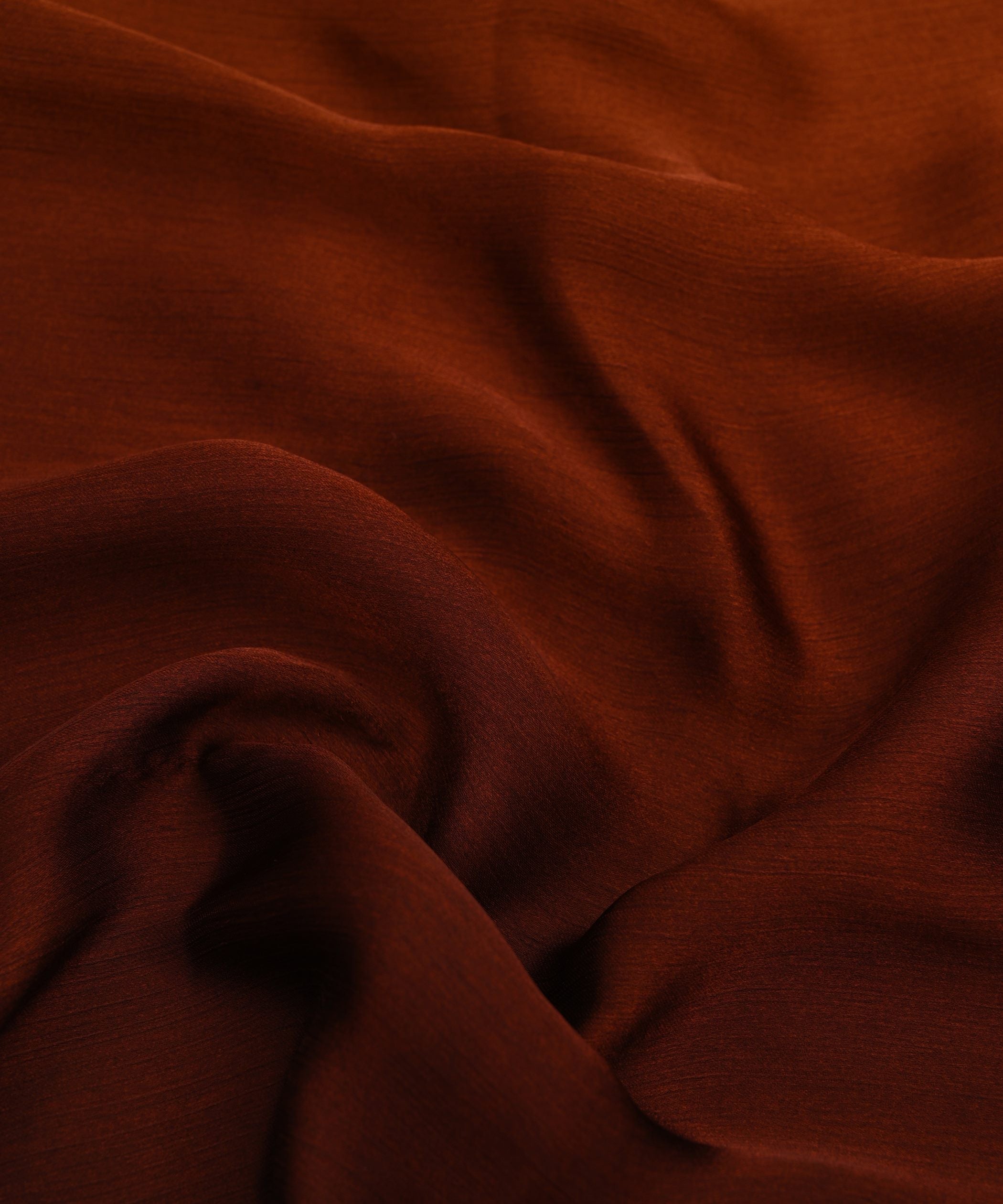 Coffee Plain Dyed Shaded Satin Chiffon Fabric