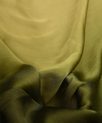 Green Plain Dyed Shaded Satin Chiffon Fabric