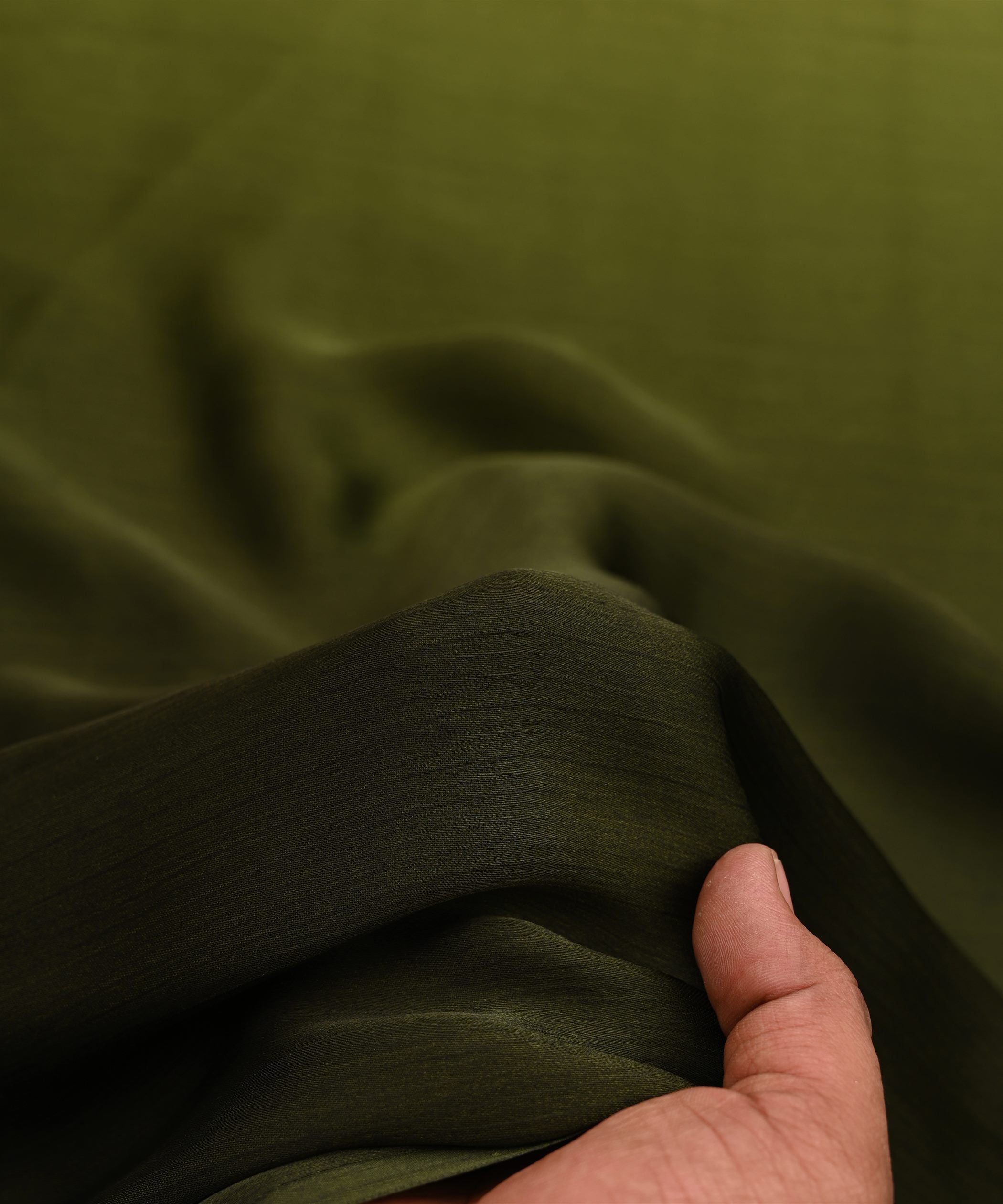 Green Plain Dyed Shaded Satin Chiffon Fabric