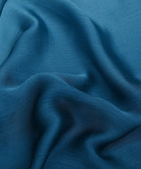 Teal Plain Dyed Shaded Satin Chiffon Fabric