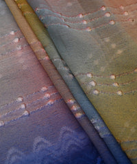 Navy Blue Shaded Weightless Fabric with Embroidery