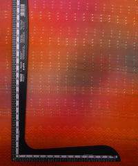 Orange Shaded Weightless Fabric with Embroidery