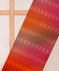 Orange Shaded Weightless Fabric with Embroidery