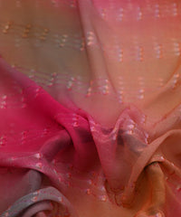 Pink Shaded Weightless Fabric with Embroidery