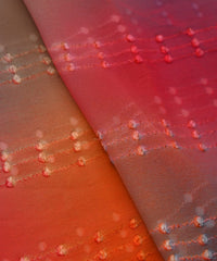 Red Shaded Weightless Fabric with Embroidery