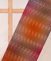 Red Shaded Weightless Fabric with Embroidery