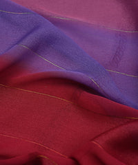 Wine-Dark Wine Shaded Weightless Fabric with Zari and Satin Stripes