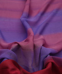 Wine-Dark Wine Shaded Weightless Fabric with Zari and Satin Stripes