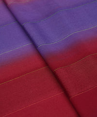 Wine-Dark Wine Shaded Weightless Fabric with Zari and Satin Stripes